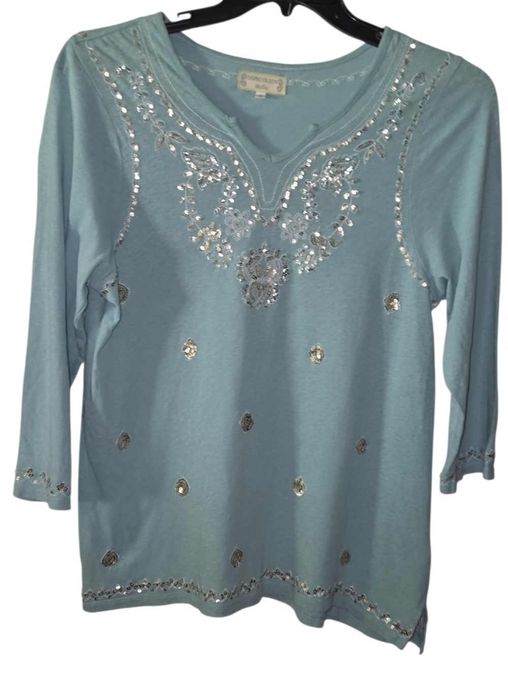 Sigrid Olsen 3/4 Sleeve Blouse Size Large